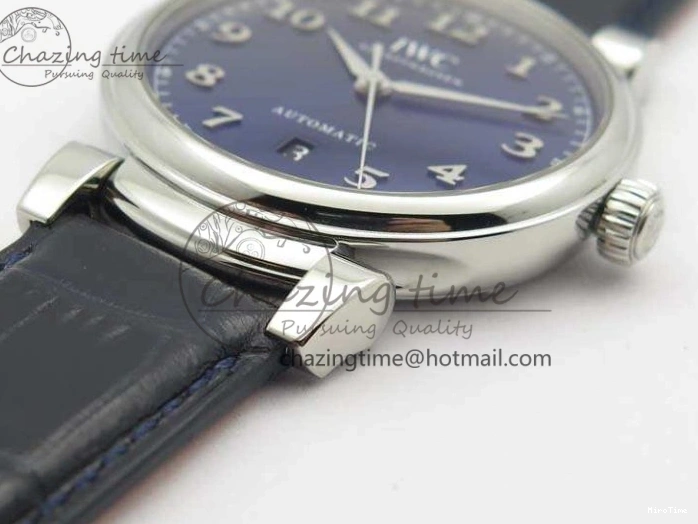 MIROTIME 0512 MoistureWicking Da Vinci IW356601 SS MKF 1:1 Best Edition Blue Dial On Black Leather Strap A 7233